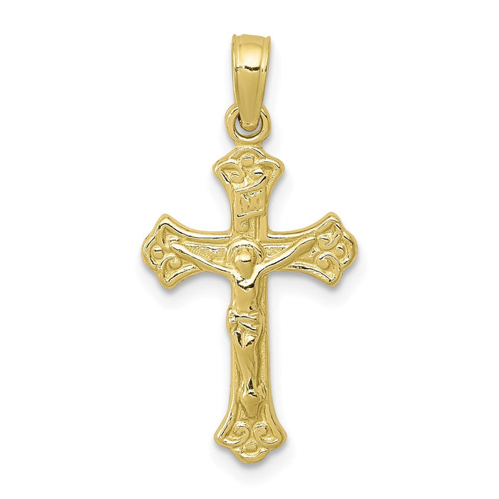 Million Charms 10K Yellow Gold Themed Inri Relgious Crucifix Charm