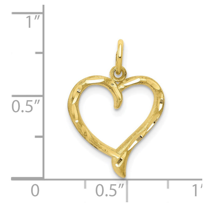 Million Charms 10K Yellow Gold Themed Heart Charm