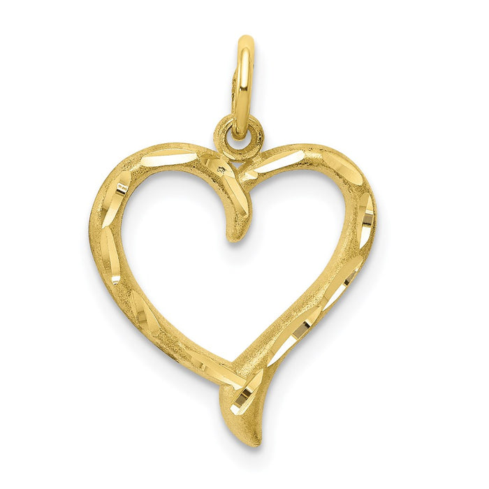 Million Charms 10K Yellow Gold Themed Heart Charm