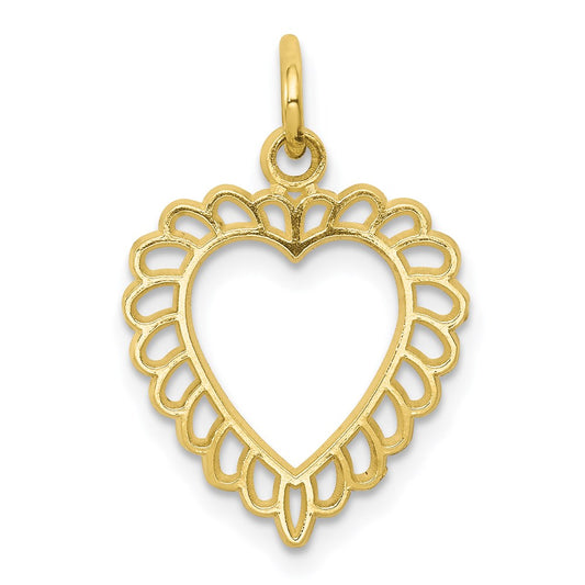 Million Charms 10K Yellow Gold Themed Heart Charm