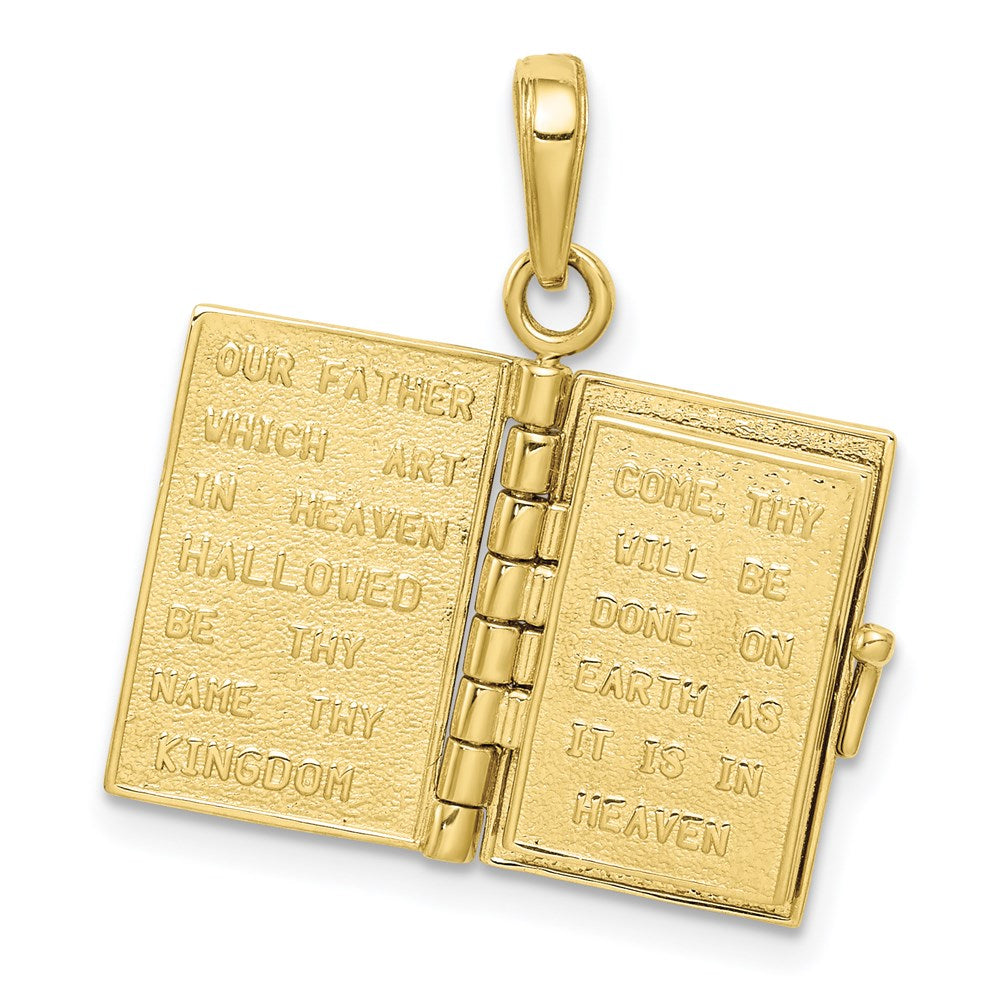 Million Charms 10K Yellow Gold Themed Lord'S Prayer Bible Pendant
