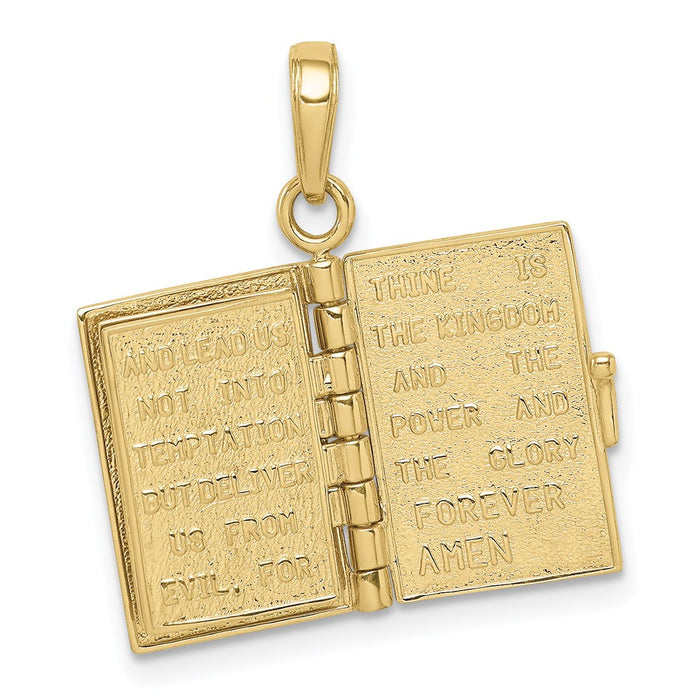 Million Charms 10K Yellow Gold Themed Lord'S Prayer Bible Pendant