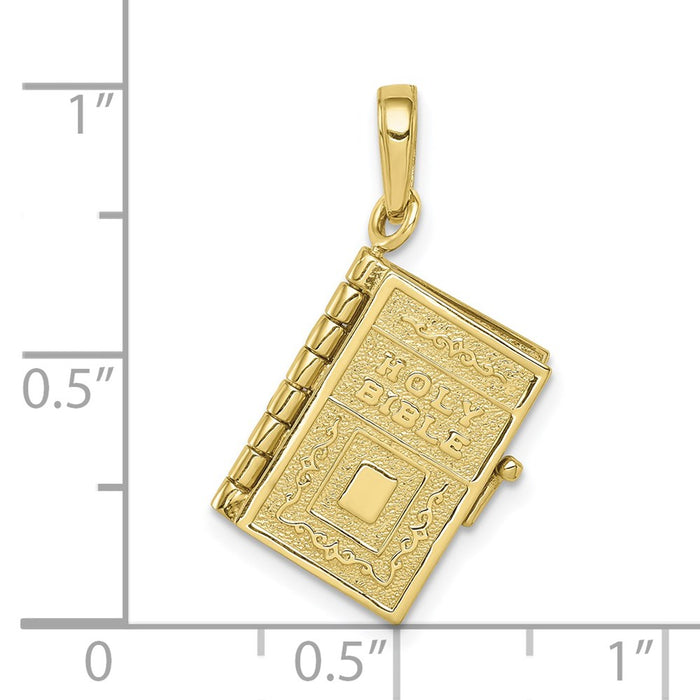 Million Charms 10K Yellow Gold Themed Lord'S Prayer Bible Pendant