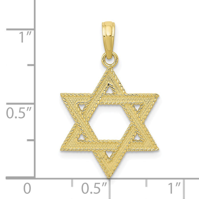 Million Charms 10K Yellow Gold Themed Religious Jewish Star Of David Pendant