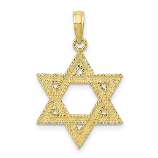 Million Charms 10K Yellow Gold Themed Religious Jewish Star Of David Pendant
