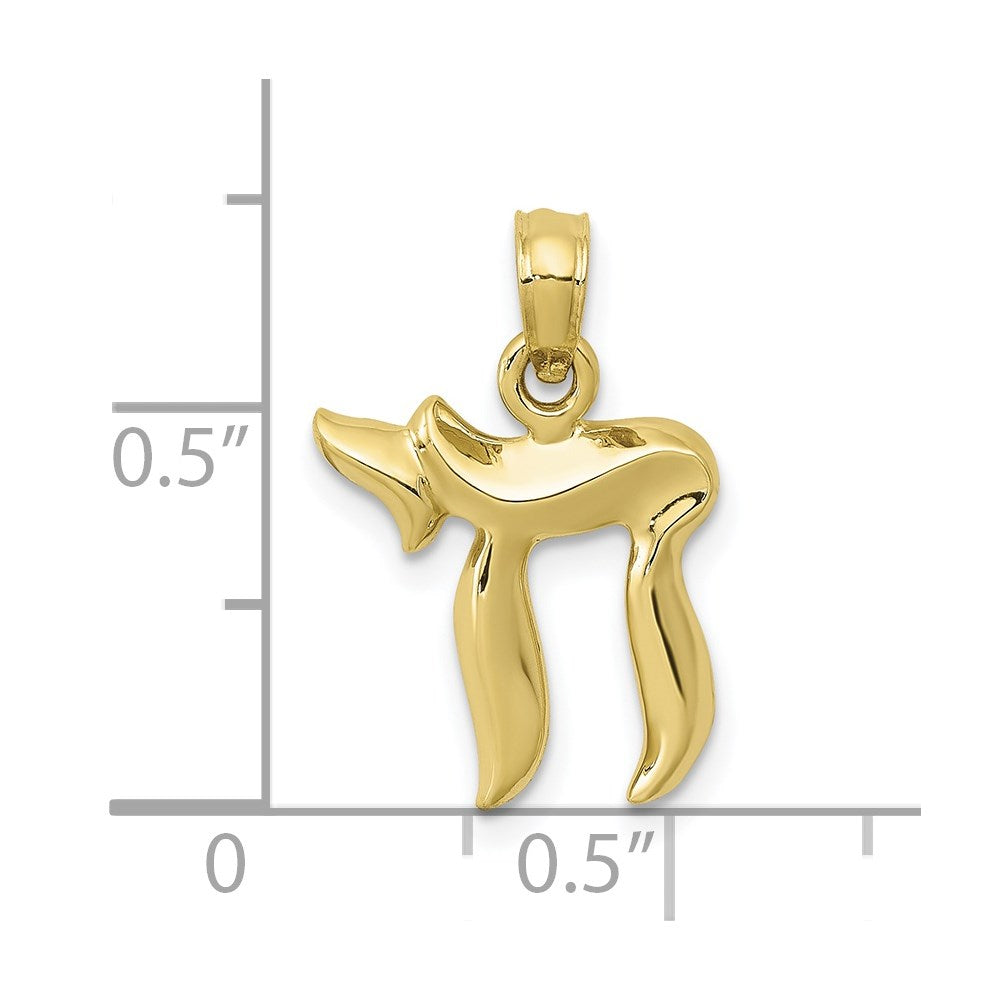 Million Charms 10K Yellow Gold Themed Chai Pendant