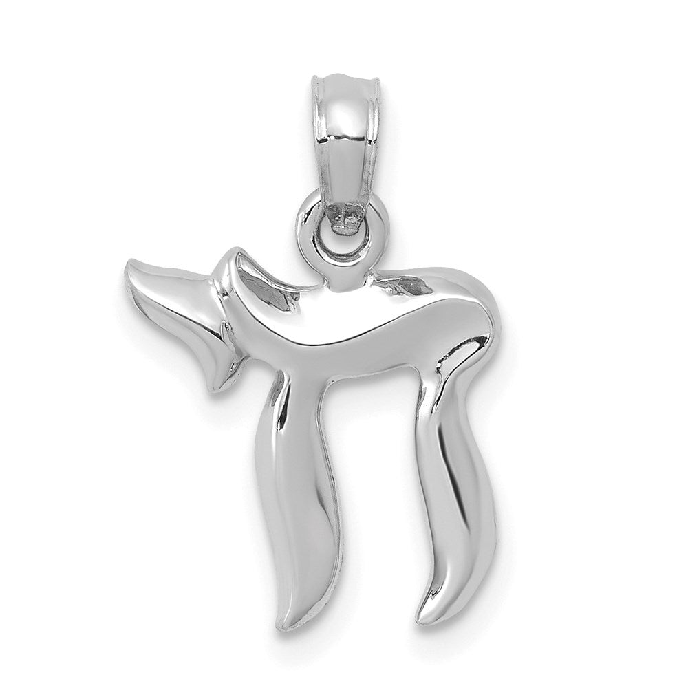 Million Charms 10K White Gold Themed Chai Pendant