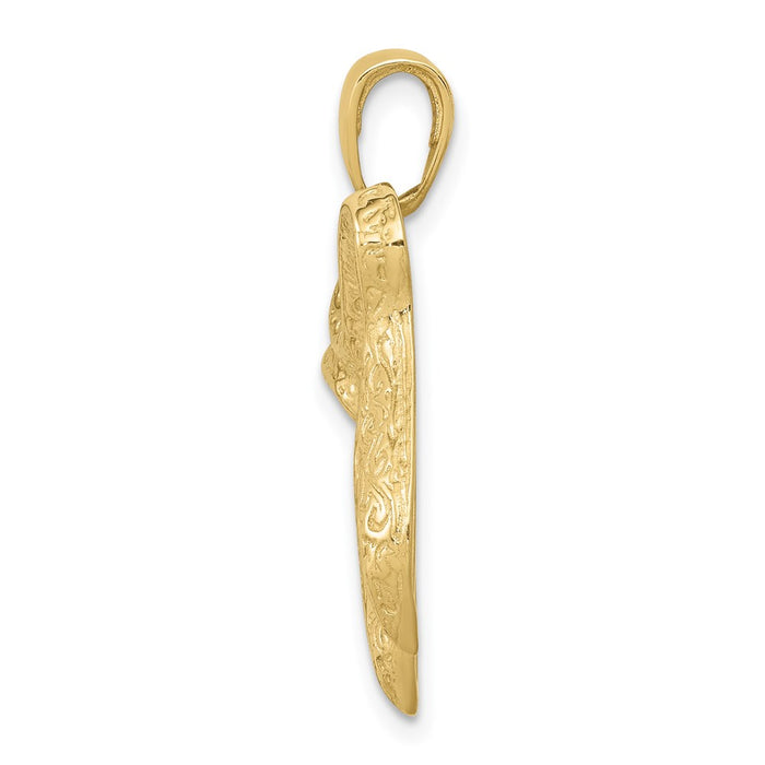 Million Charms 10K Yellow Gold Themed Jewish Chi (Long Life) Pendant