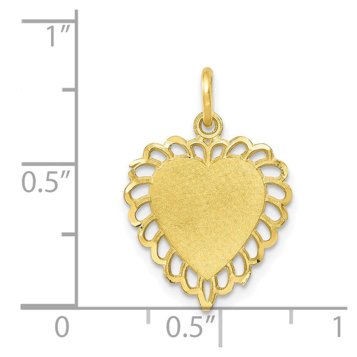 Million Charms 10K Yellow Gold Themed Heart Charm