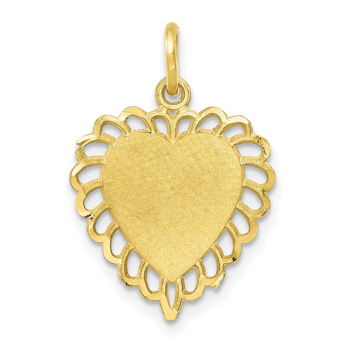 Million Charms 10K Yellow Gold Themed Heart Charm