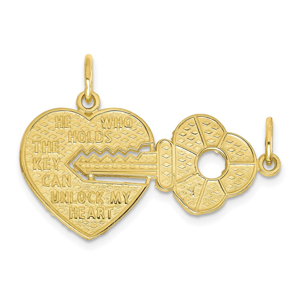 Million Charms 10K Yellow Gold Themed Heart & Key Charm