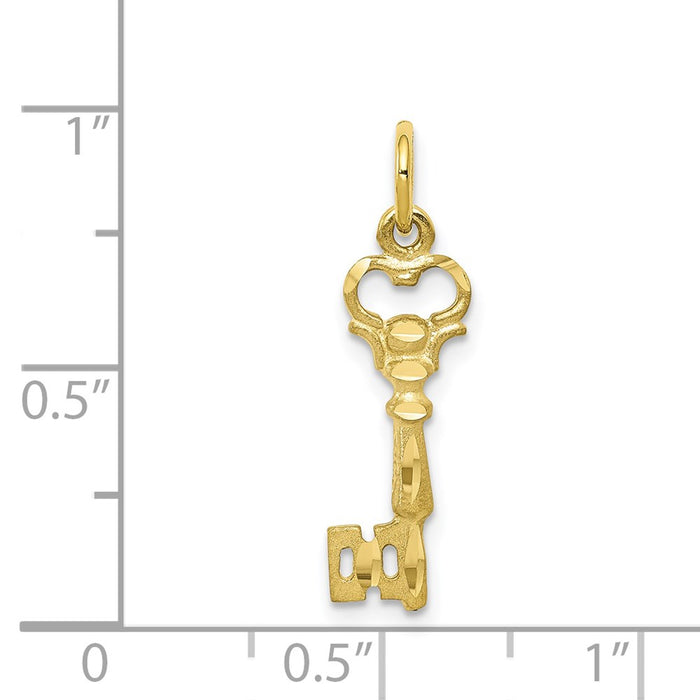 Million Charms 10K Yellow Gold Themed Solid Key Charm