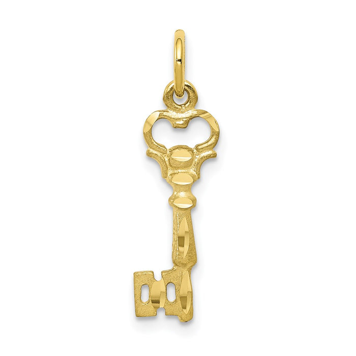 Million Charms 10K Yellow Gold Themed Solid Key Charm