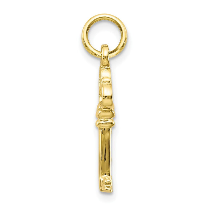 Million Charms 10K Yellow Gold Themed Solid Key Charm