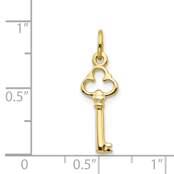 Million Charms 10K Yellow Gold Themed Solid Key Charm