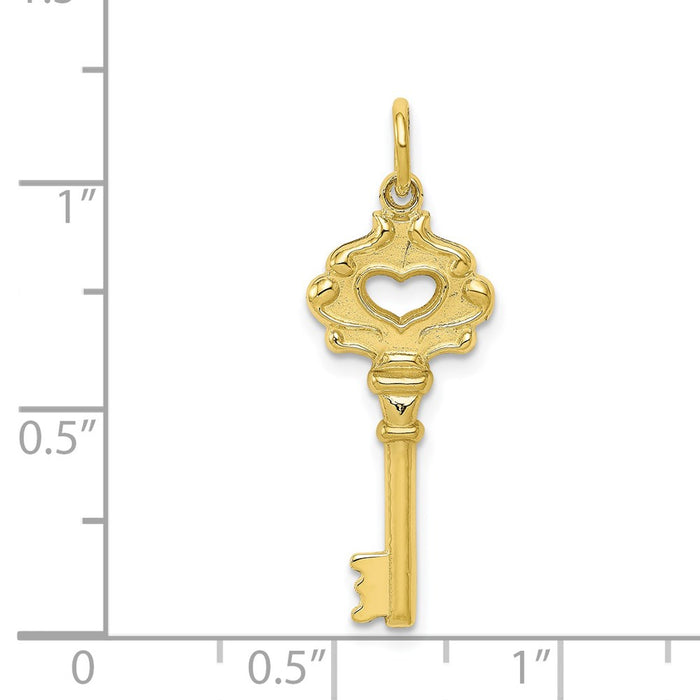 Million Charms 10K Yellow Gold Themed Solid Key Charm