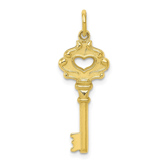 Million Charms 10K Yellow Gold Themed Solid Key Charm