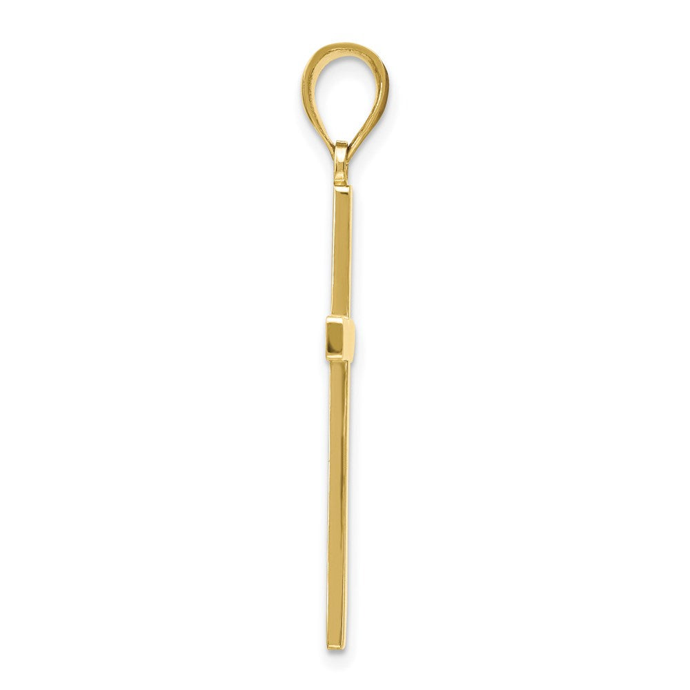 Million Charms 10K Yellow Gold Themed Polished Relgious Cross Pendant
