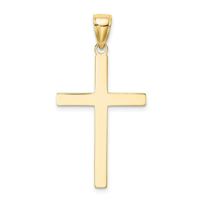 Million Charms 10K Yellow Gold Themed Polished Relgious Cross Pendant