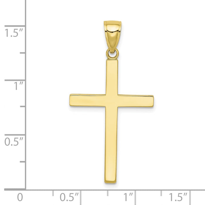 Million Charms 10K Yellow Gold Themed Polished Relgious Cross Pendant