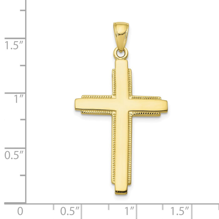 Million Charms 10K Yellow Gold Themed Relgious Cross Pendant