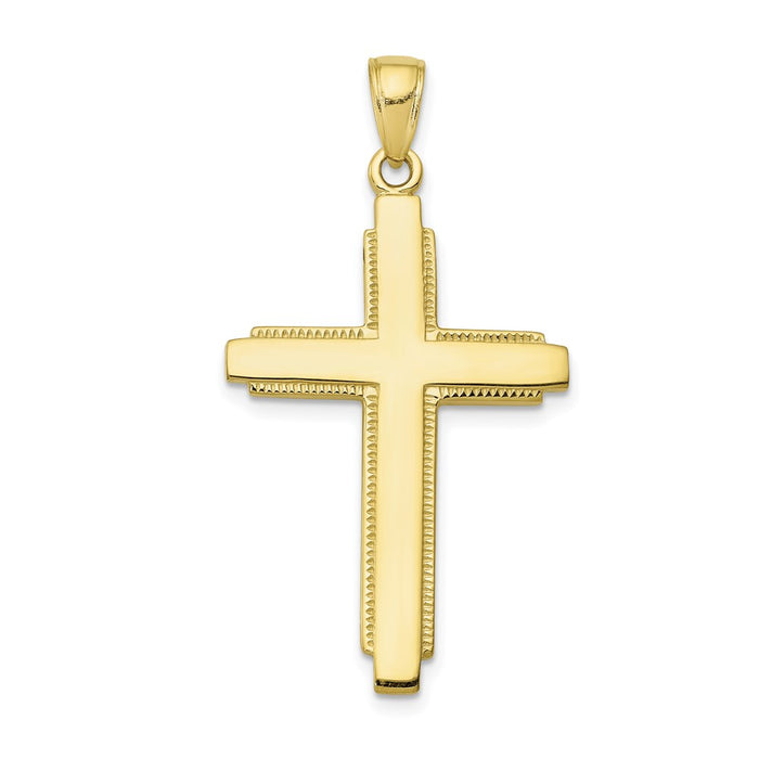 Million Charms 10K Yellow Gold Themed Relgious Cross Pendant