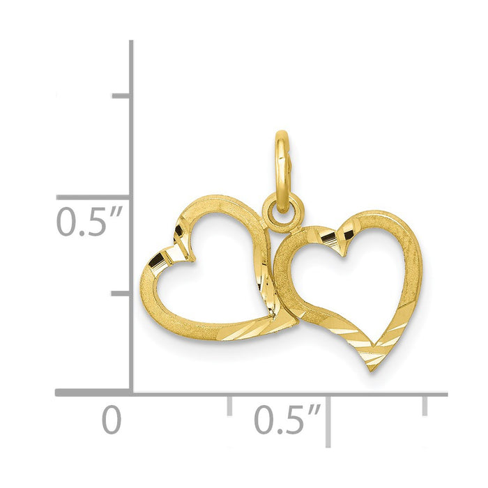 Million Charms 10K Yellow Gold Themed Heart Charm