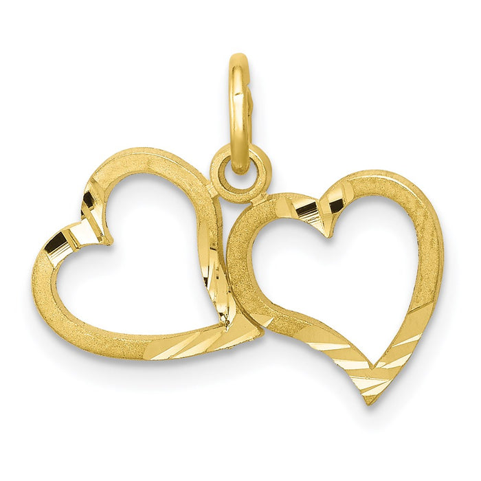 Million Charms 10K Yellow Gold Themed Heart Charm