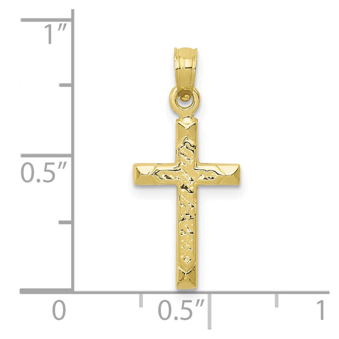 Million Charms 10K Yellow Gold Themed Relgious Cross Pendant