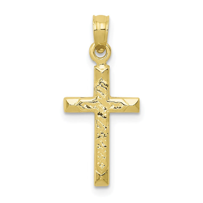 Million Charms 10K Yellow Gold Themed Relgious Cross Pendant