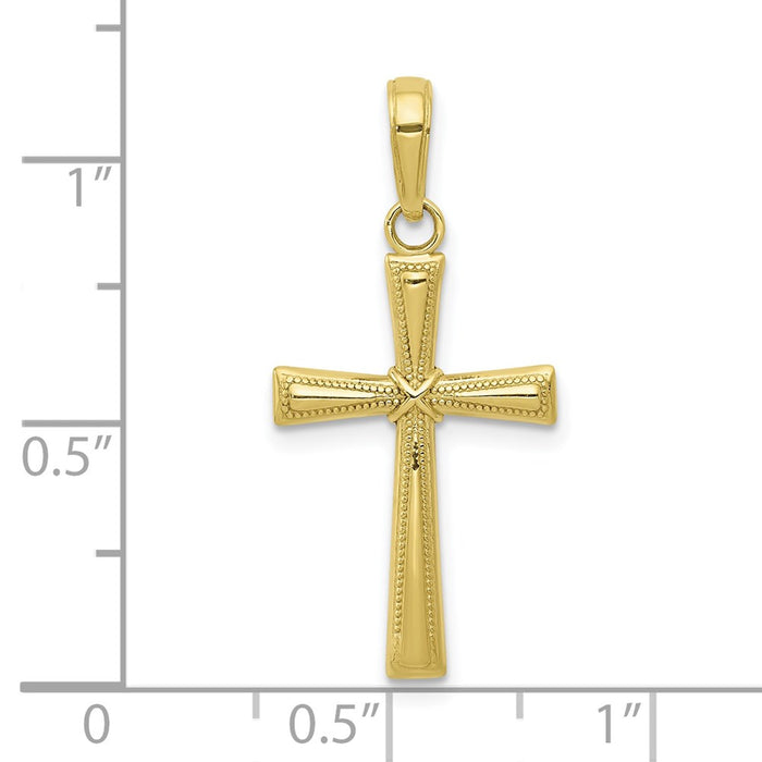 Million Charms 10K Yellow Gold Themed Diamond-Cut X Relgious Cross Pendant