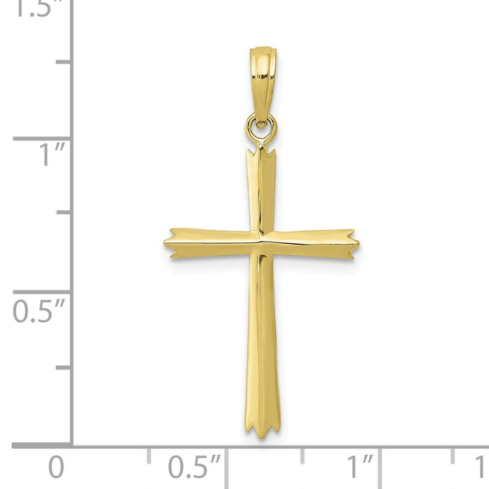 Million Charms 10K Yellow Gold Themed Relgious Cross Pendant