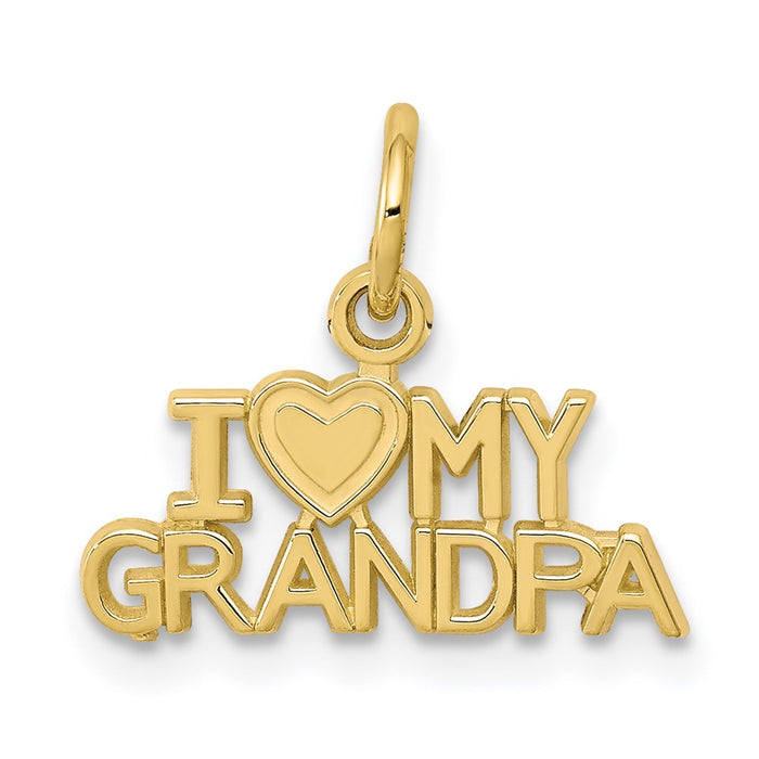 Million Charms 10K Yellow Gold Themed I Love My Grandpa Charm