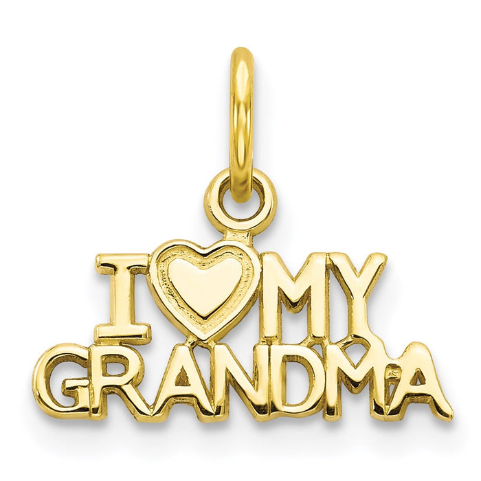 Million Charms 10K Yellow Gold Themed I Love My Grandma Charm