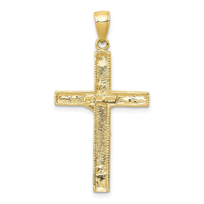 Million Charms 10K Yellow Gold Themed Inri Relgious Crucifix Pendant