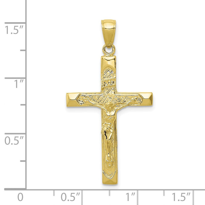 Million Charms 10K Yellow Gold Themed Inri Relgious Crucifix Pendant