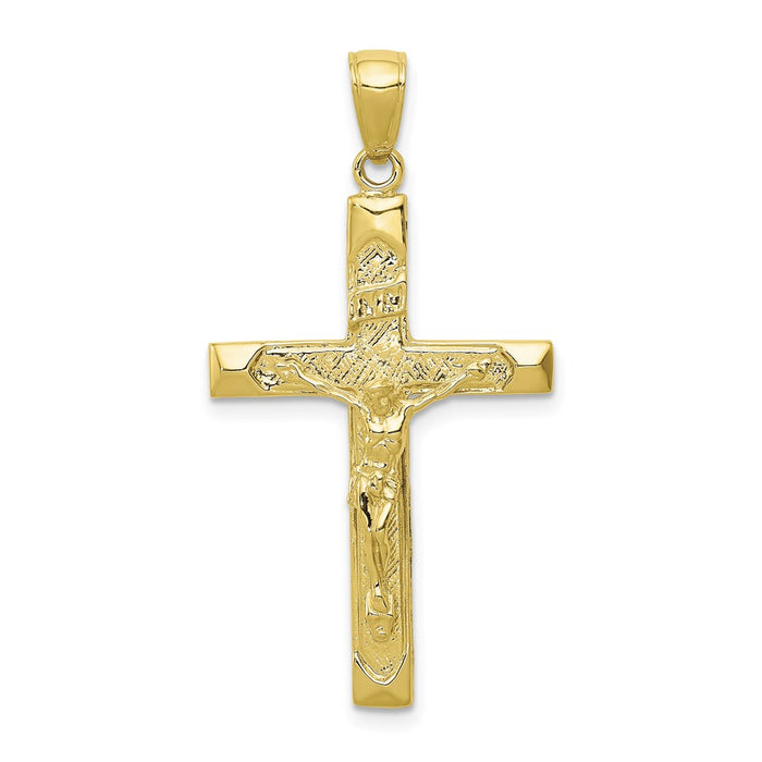 Million Charms 10K Yellow Gold Themed Inri Relgious Crucifix Pendant