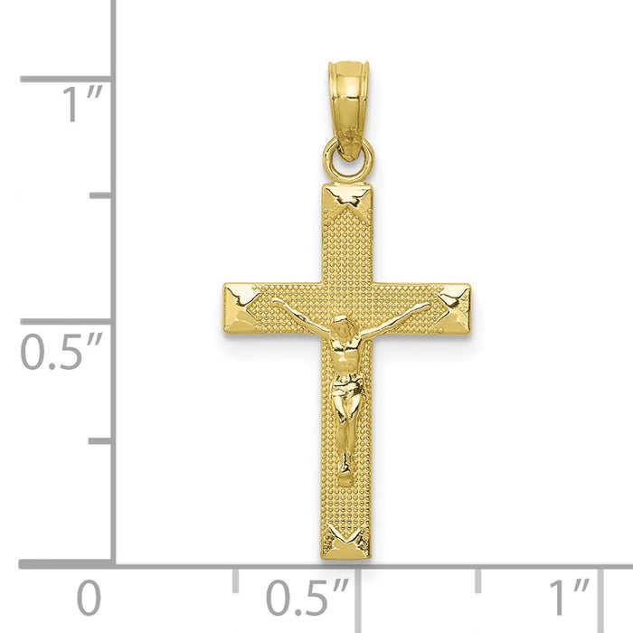 Million Charms 10K Yellow Gold Themed Relgious Crucifix Pendant