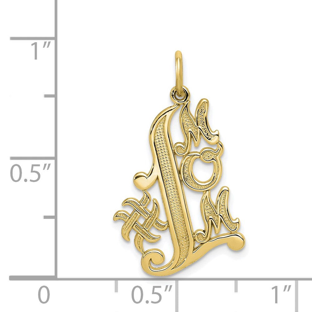 Million Charms 10K Yellow Gold Themed #1 Mom Charm