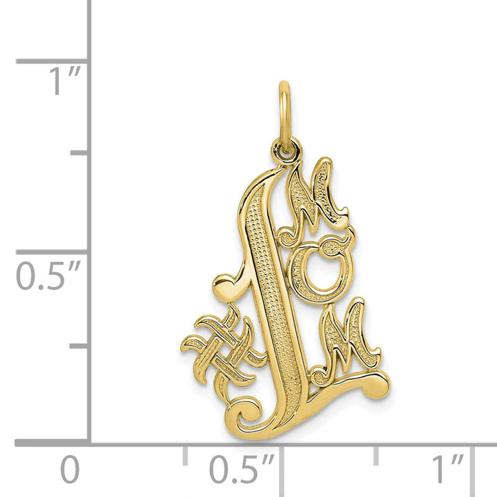 Million Charms 10K Yellow Gold Themed #1 Mom Charm