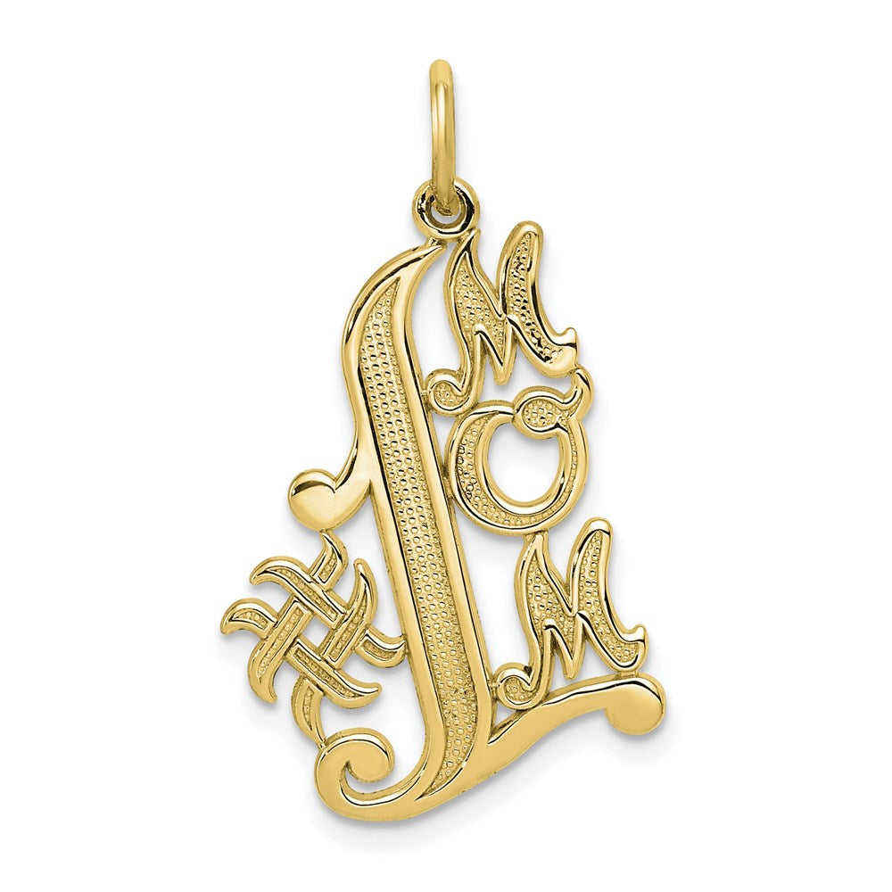 Million Charms 10K Yellow Gold Themed #1 Mom Charm