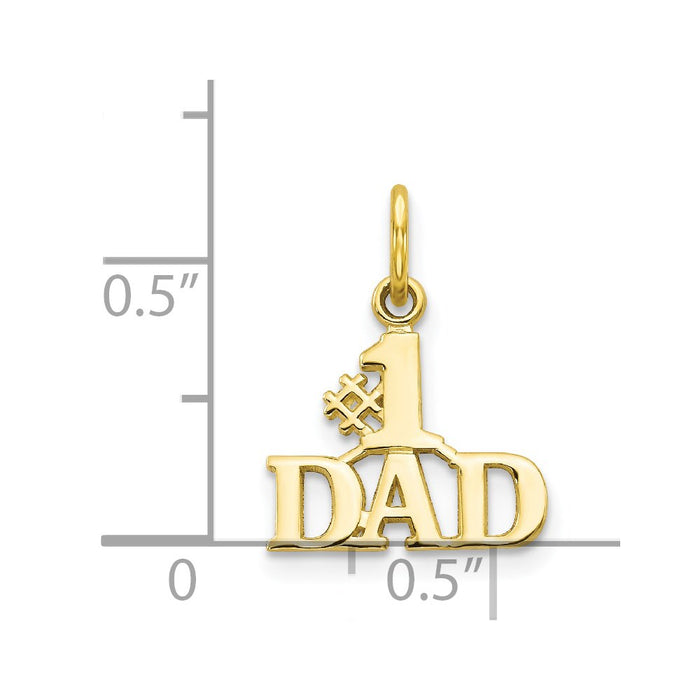 Million Charms 10K Yellow Gold Themed #1 Dad Charm