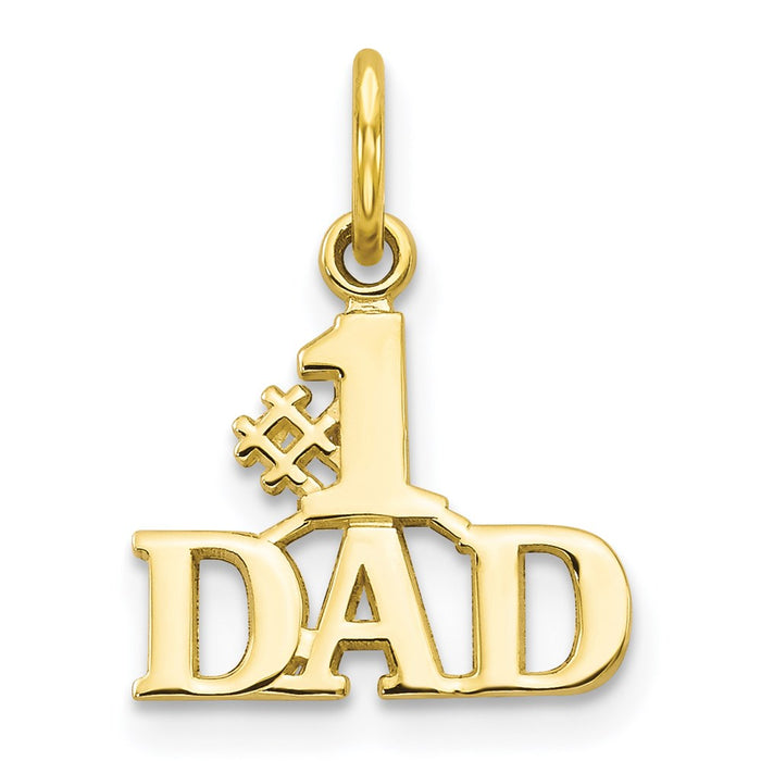 Million Charms 10K Yellow Gold Themed #1 Dad Charm