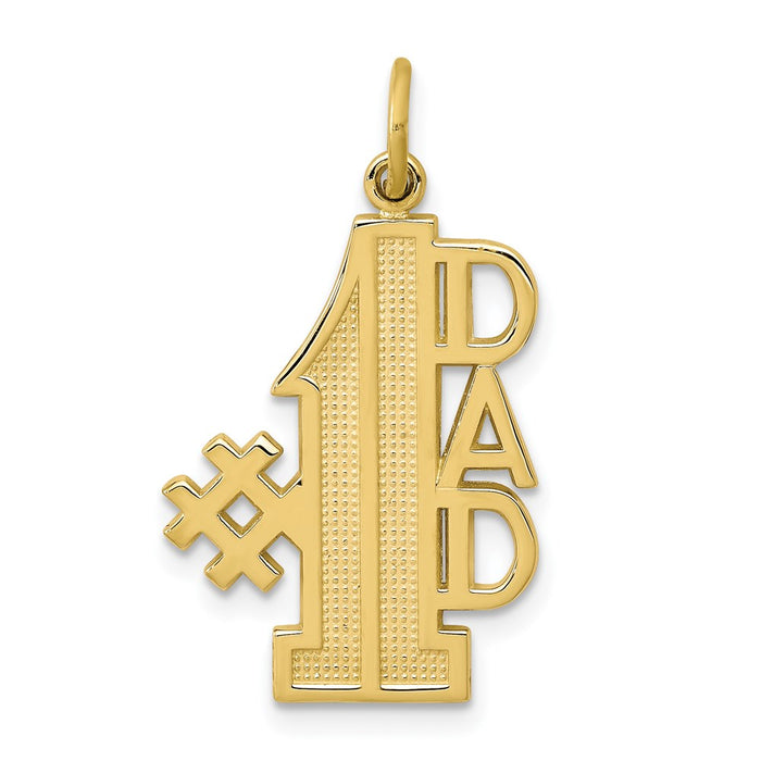 Million Charms 10K Yellow Gold Themed #1 Dad Charm