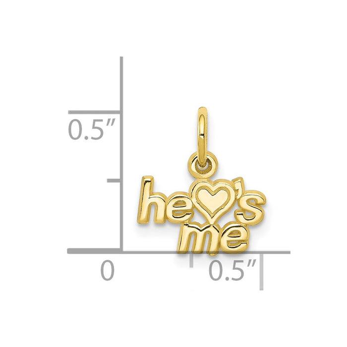 Million Charms 10K Yellow Gold Themed He Loves Me Charm