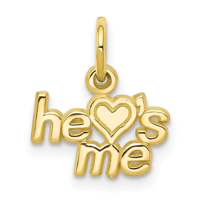 Million Charms 10K Yellow Gold Themed He Loves Me Charm