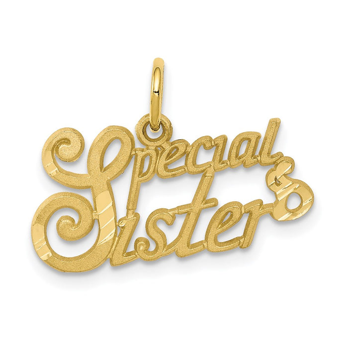 Million Charms 10K Yellow Gold Themed Special Sister Charm