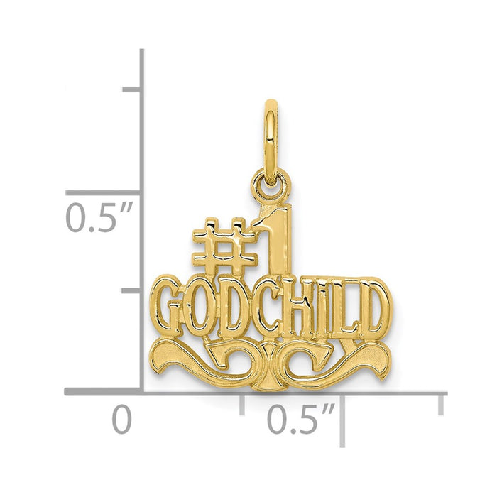 Million Charms 10K Yellow Gold Themed #1 Godchild Charm