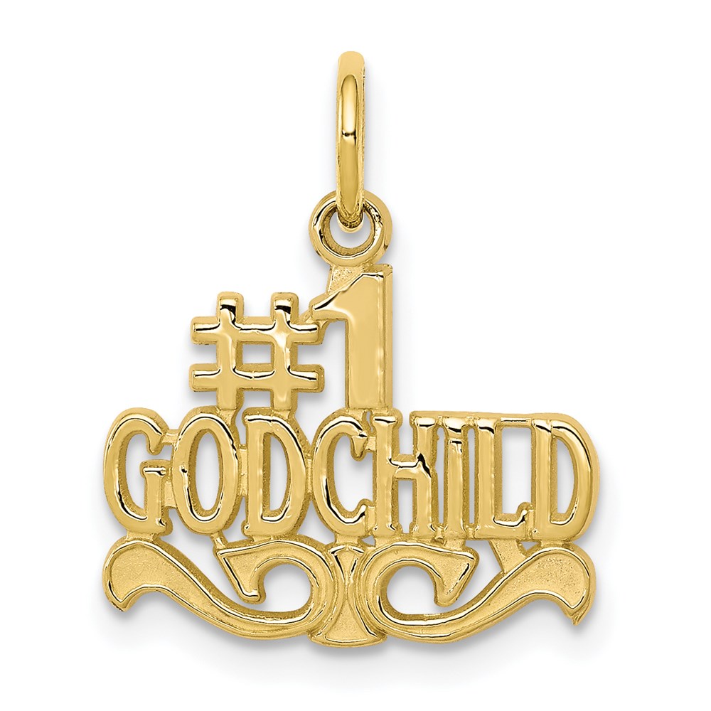 Million Charms 10K Yellow Gold Themed #1 Godchild Charm