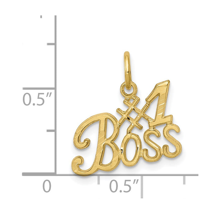 Million Charms 10K Yellow Gold Themed #1 Boss Charm